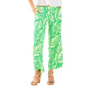 Lilly Pulitzer Lela Toucan Green Crop Pants